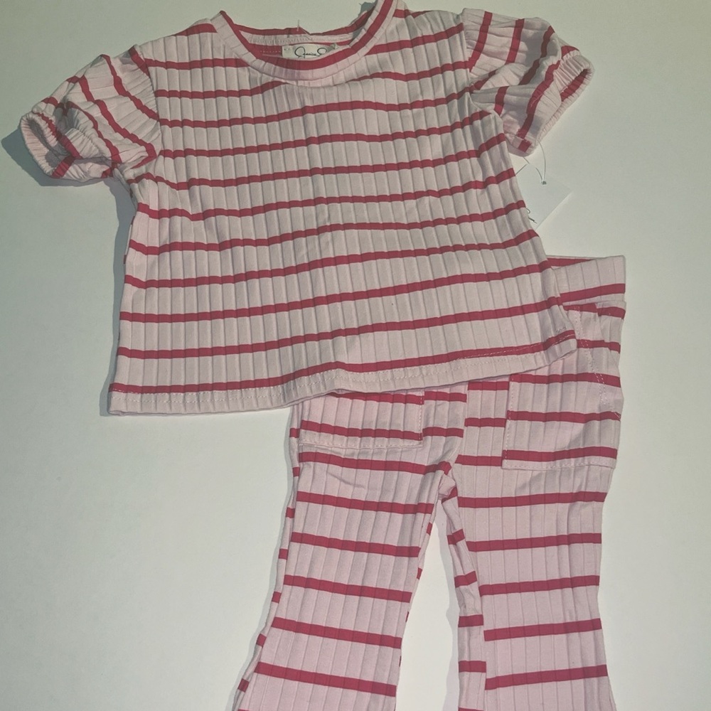Jessica Simpson Toddler Pink Striped Set